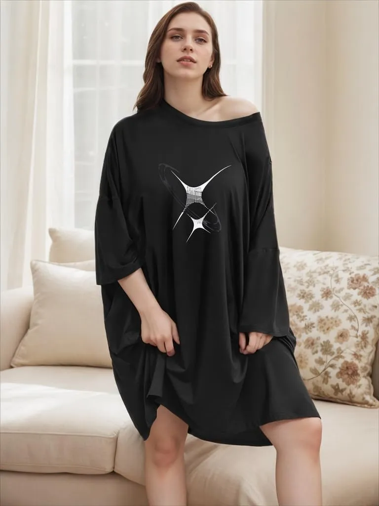 Plus Size Nightgowns for Women Oversized Sleep Tshirts Short Sleeves Sleepwear With Pocket Fit S-5XL