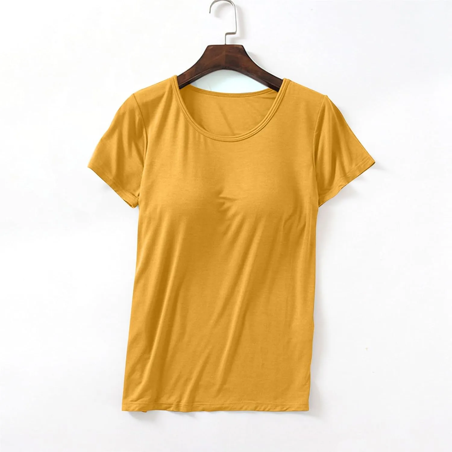Plus Size Top with Built in Bras for Women Loose Fitting Workout Yoga Shirts Short Sleee Summer Going Out Top