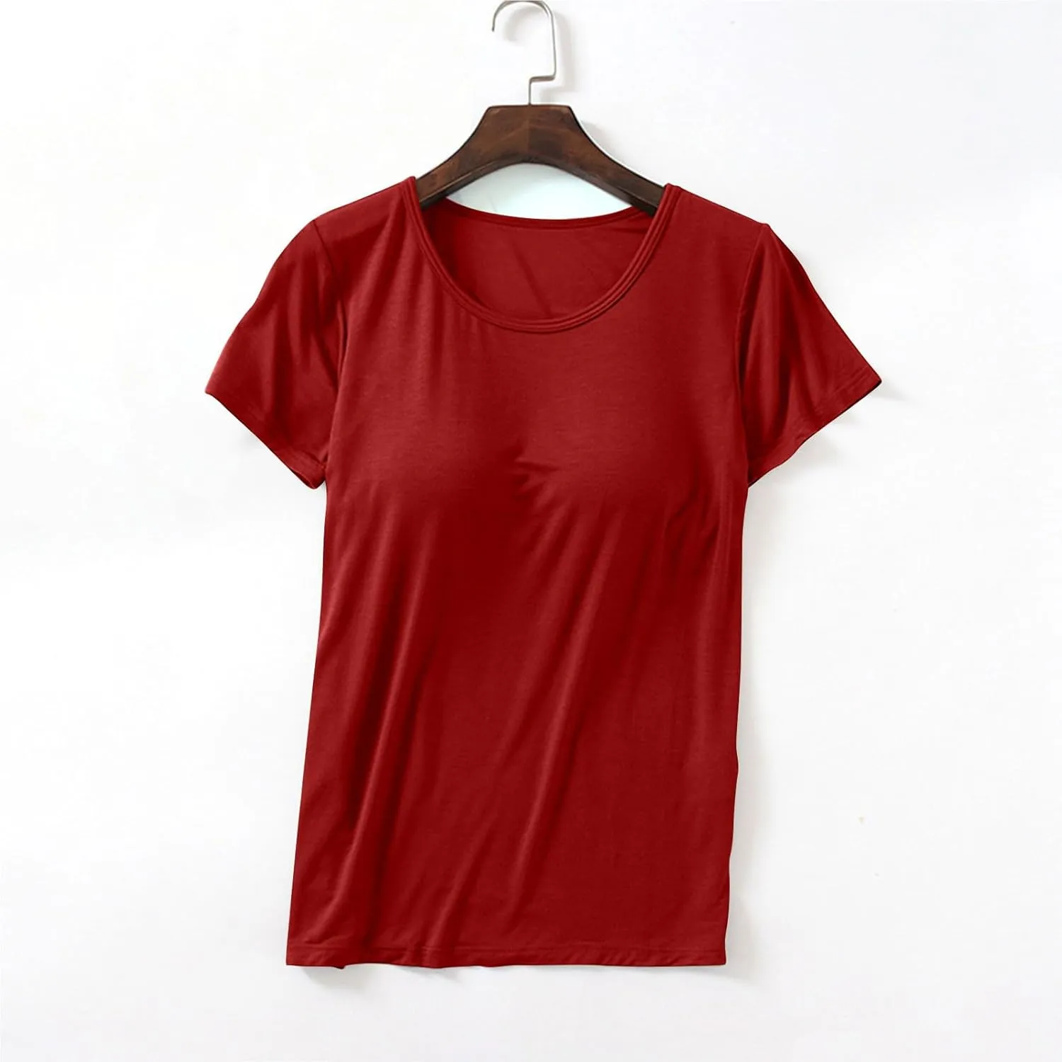 Plus Size Top with Built in Bras for Women Loose Fitting Workout Yoga Shirts Short Sleee Summer Going Out Top
