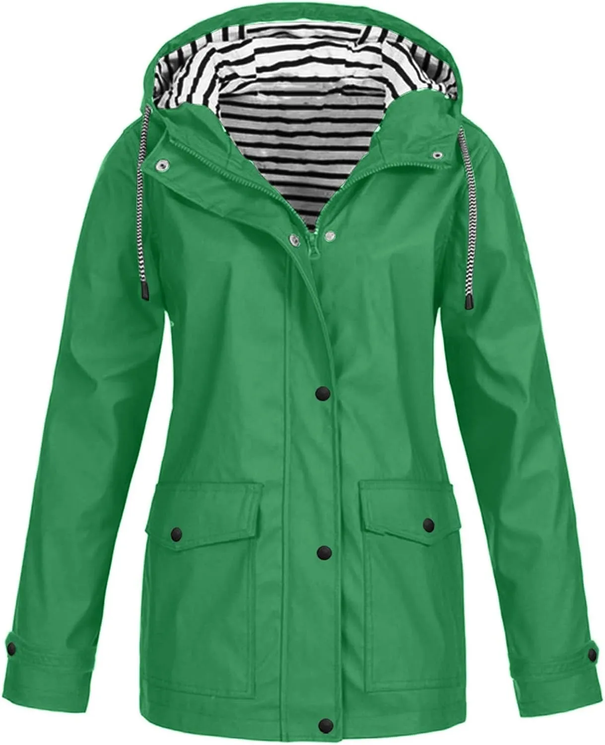 Rain Jackets Women Lightweight Waterproof Plus Size Raincoat with Hood, Fall Long Packable Windbreaker Poncho