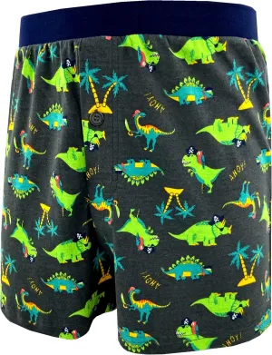 ROCK ATOLL Men's Soft Stretchy Relaxed Fit Patterned Cotton Jersey Knit Sleep Pajama Shorts