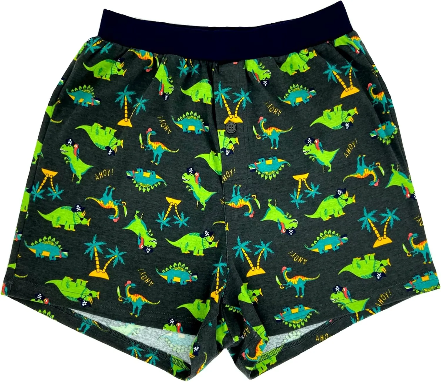 ROCK ATOLL Men's Soft Stretchy Relaxed Fit Patterned Cotton Jersey Knit Sleep Pajama Shorts