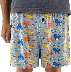 ROCK ATOLL Men's Soft Stretchy Relaxed Fit Patterned Cotton Jersey Knit Sleep Pajama Shorts
