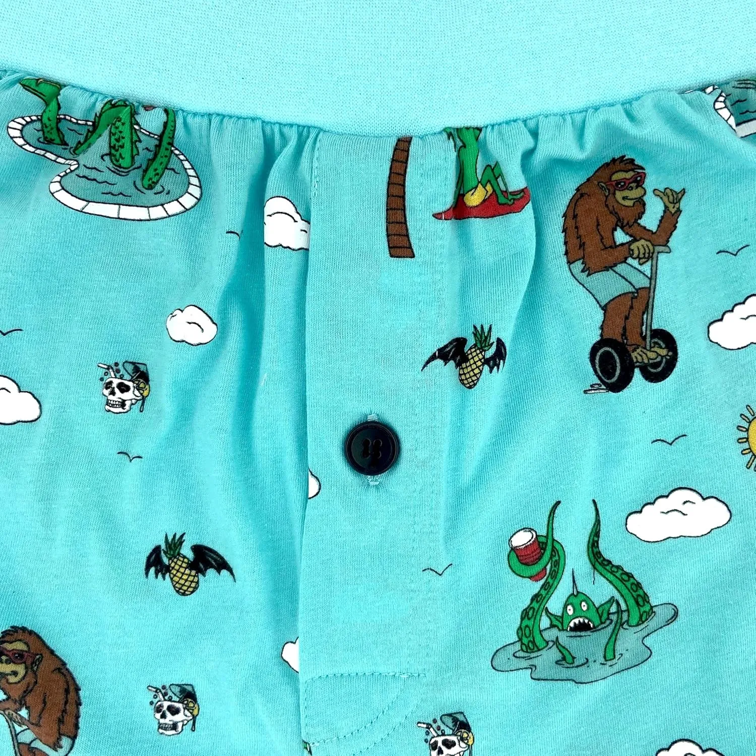 ROCK ATOLL Men's Soft Stretchy Relaxed Fit Patterned Cotton Jersey Knit Sleep Pajama Shorts