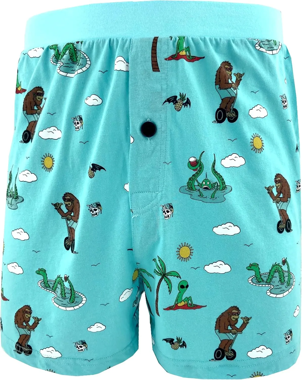 ROCK ATOLL Men's Soft Stretchy Relaxed Fit Patterned Cotton Jersey Knit Sleep Pajama Shorts