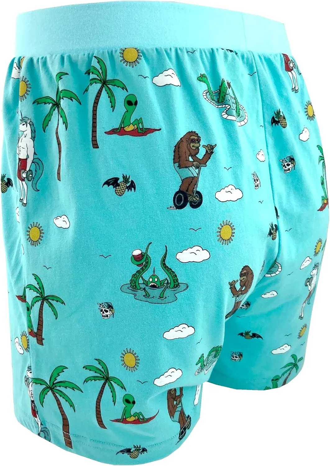 ROCK ATOLL Men's Soft Stretchy Relaxed Fit Patterned Cotton Jersey Knit Sleep Pajama Shorts