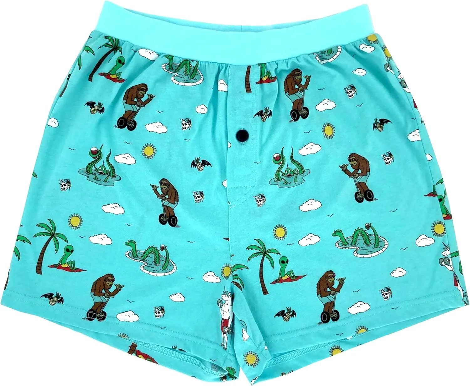ROCK ATOLL Men's Soft Stretchy Relaxed Fit Patterned Cotton Jersey Knit Sleep Pajama Shorts