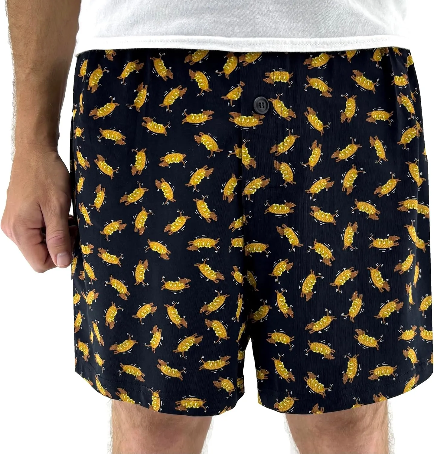 ROCK ATOLL Men's Soft Stretchy Relaxed Fit Patterned Cotton Jersey Knit Sleep Pajama Shorts