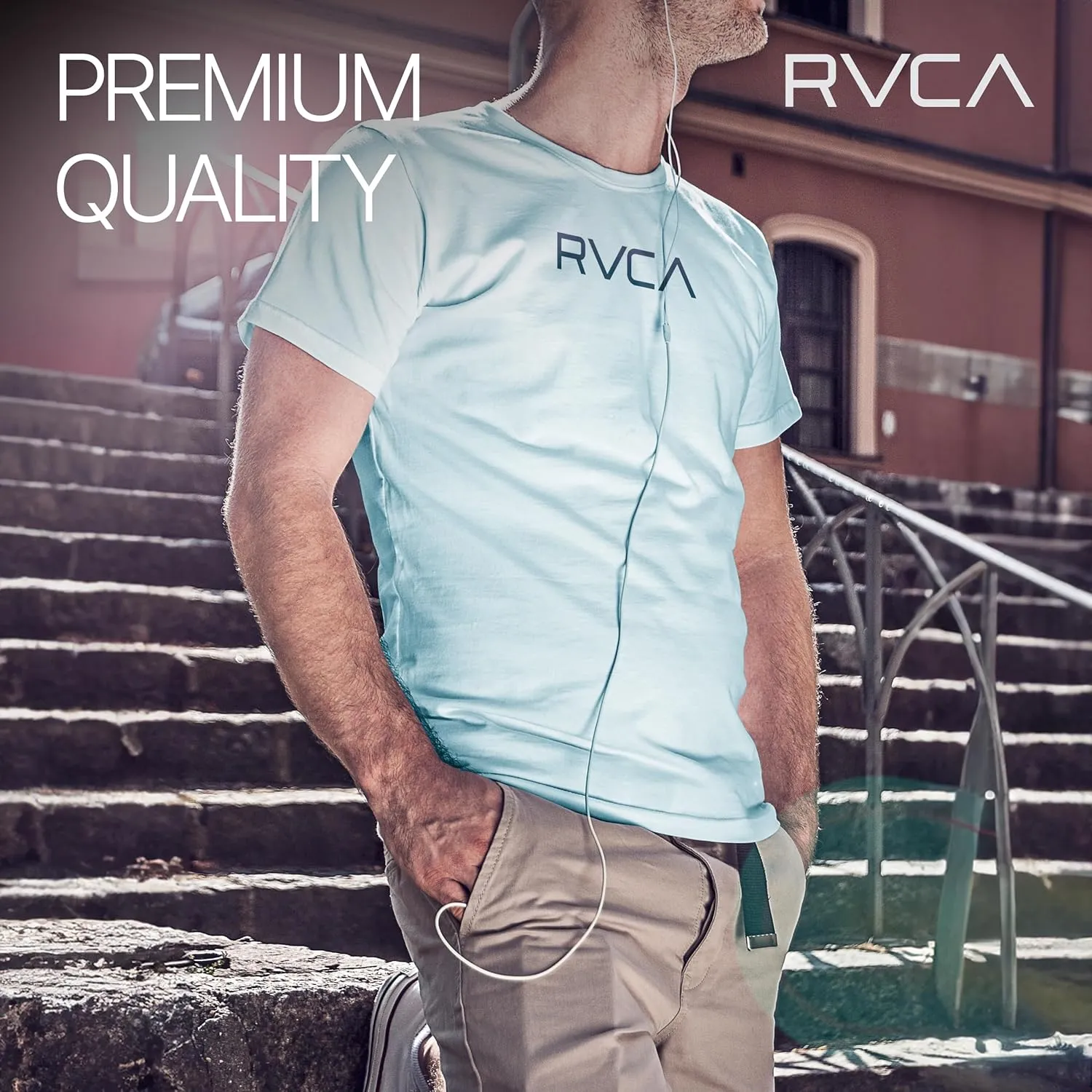 RVCA Mens Short Sleeve Lightweight Lounge Crew Tee Loungewear Crew Neck