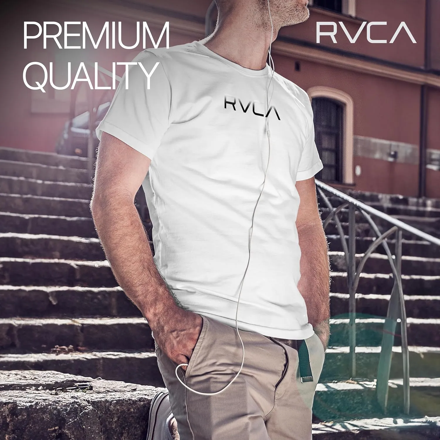 RVCA Mens Short Sleeve Lightweight Lounge Crew Tee Loungewear Crew Neck
