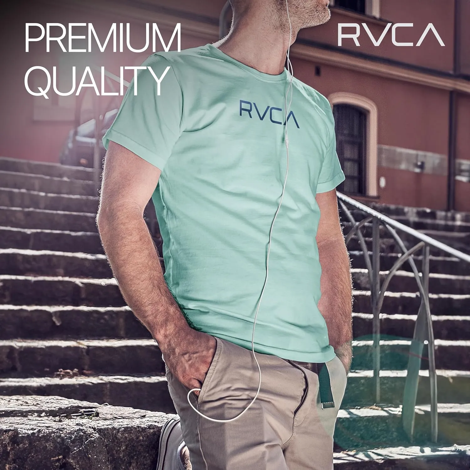 RVCA Mens Short Sleeve Lightweight Lounge Crew Tee Loungewear Crew Neck