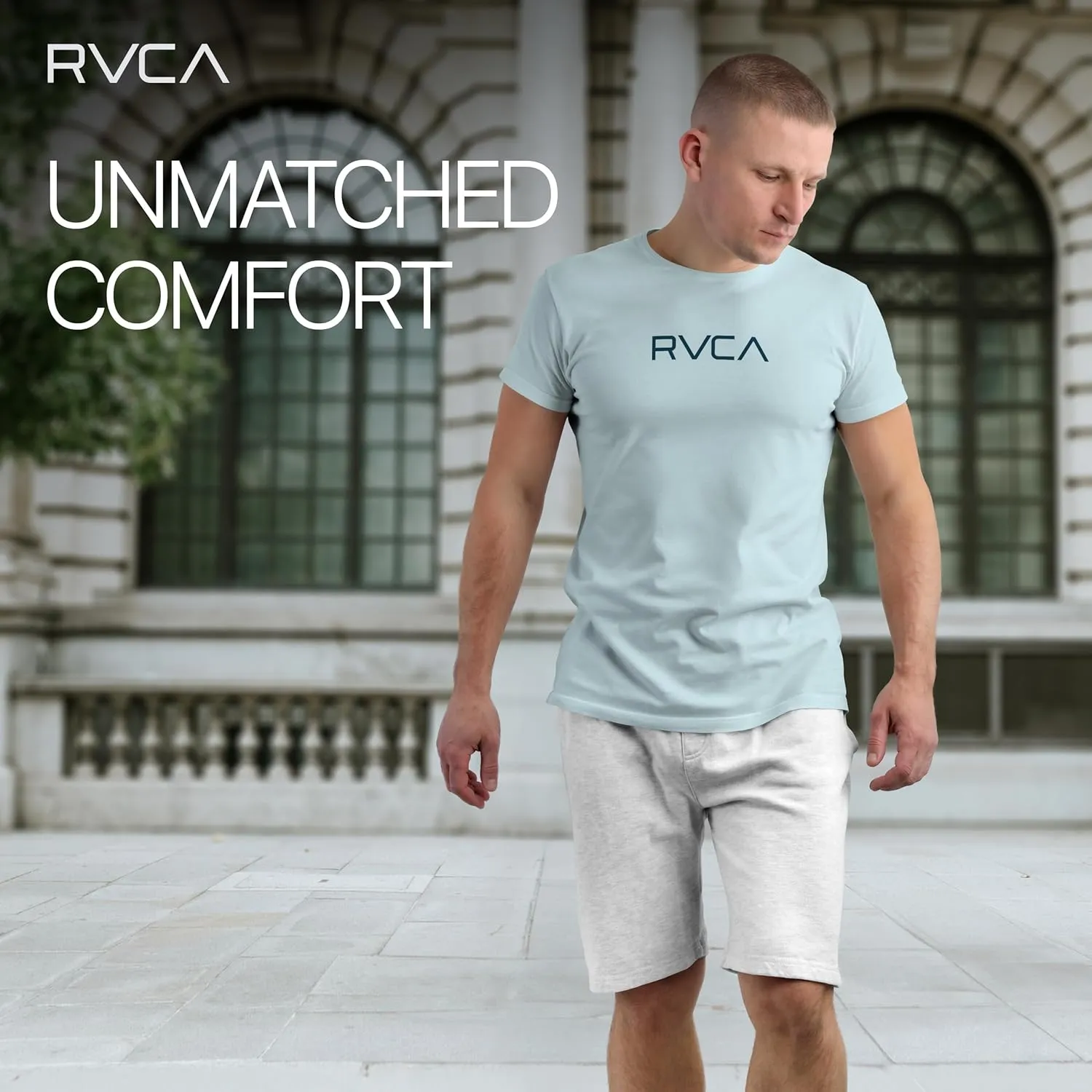 RVCA Mens Short Sleeve Lightweight Lounge Crew Tee Loungewear Crew Neck
