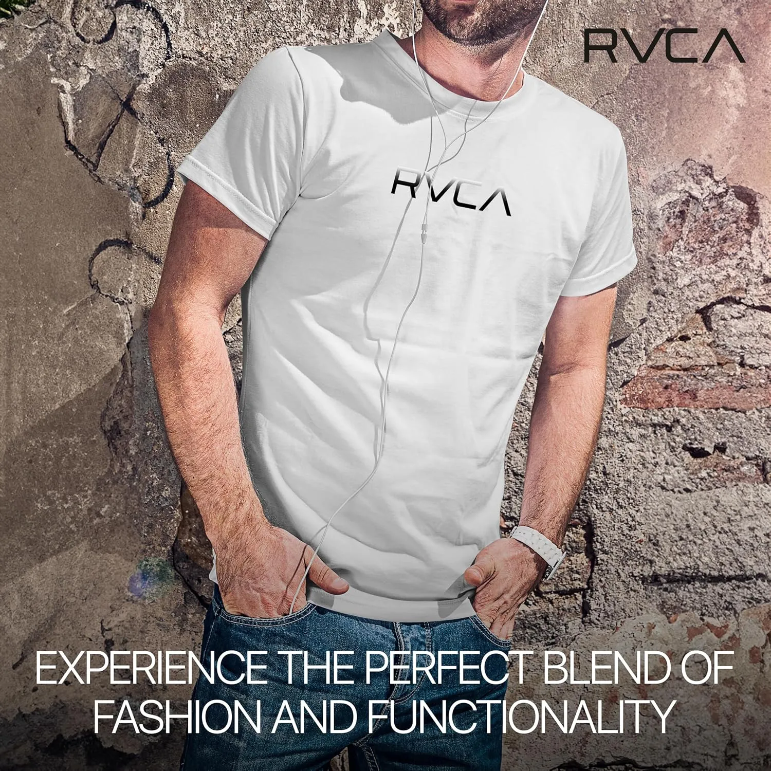 RVCA Mens Short Sleeve Lightweight Lounge Crew Tee Loungewear Crew Neck
