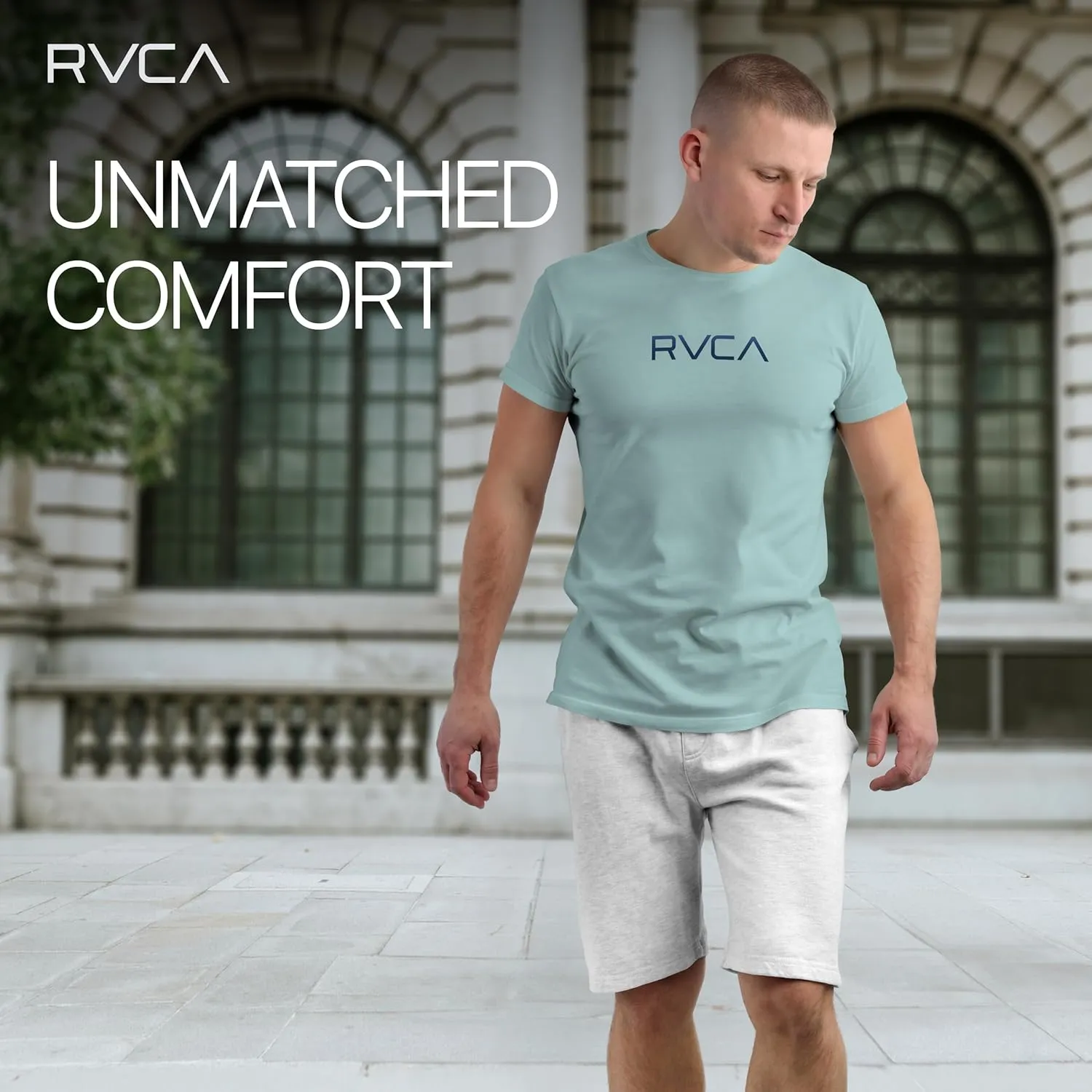 RVCA Mens Short Sleeve Lightweight Lounge Crew Tee Loungewear Crew Neck