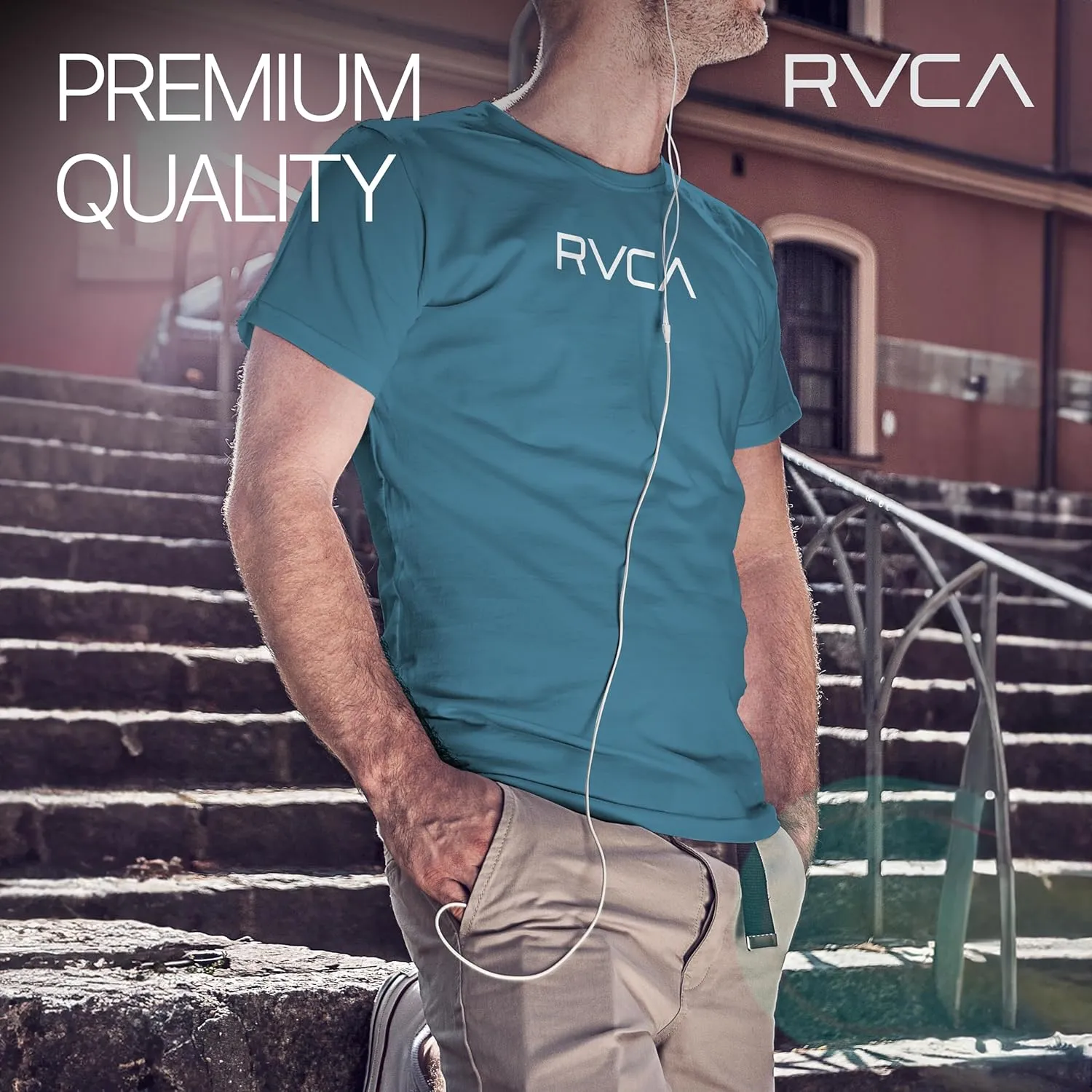 RVCA Mens Short Sleeve Lightweight Lounge Crew Tee Loungewear Crew Neck