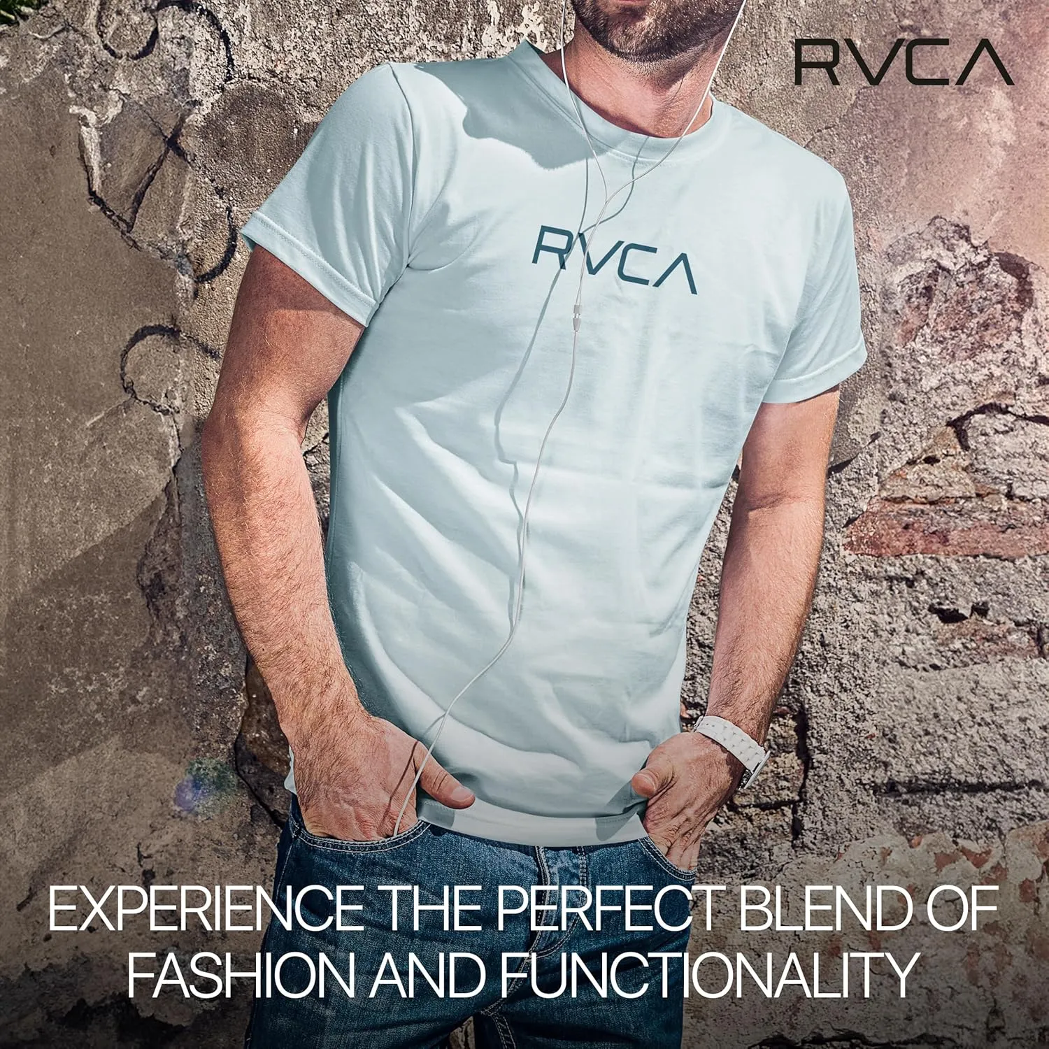 RVCA Mens Short Sleeve Lightweight Lounge Crew Tee Loungewear Crew Neck