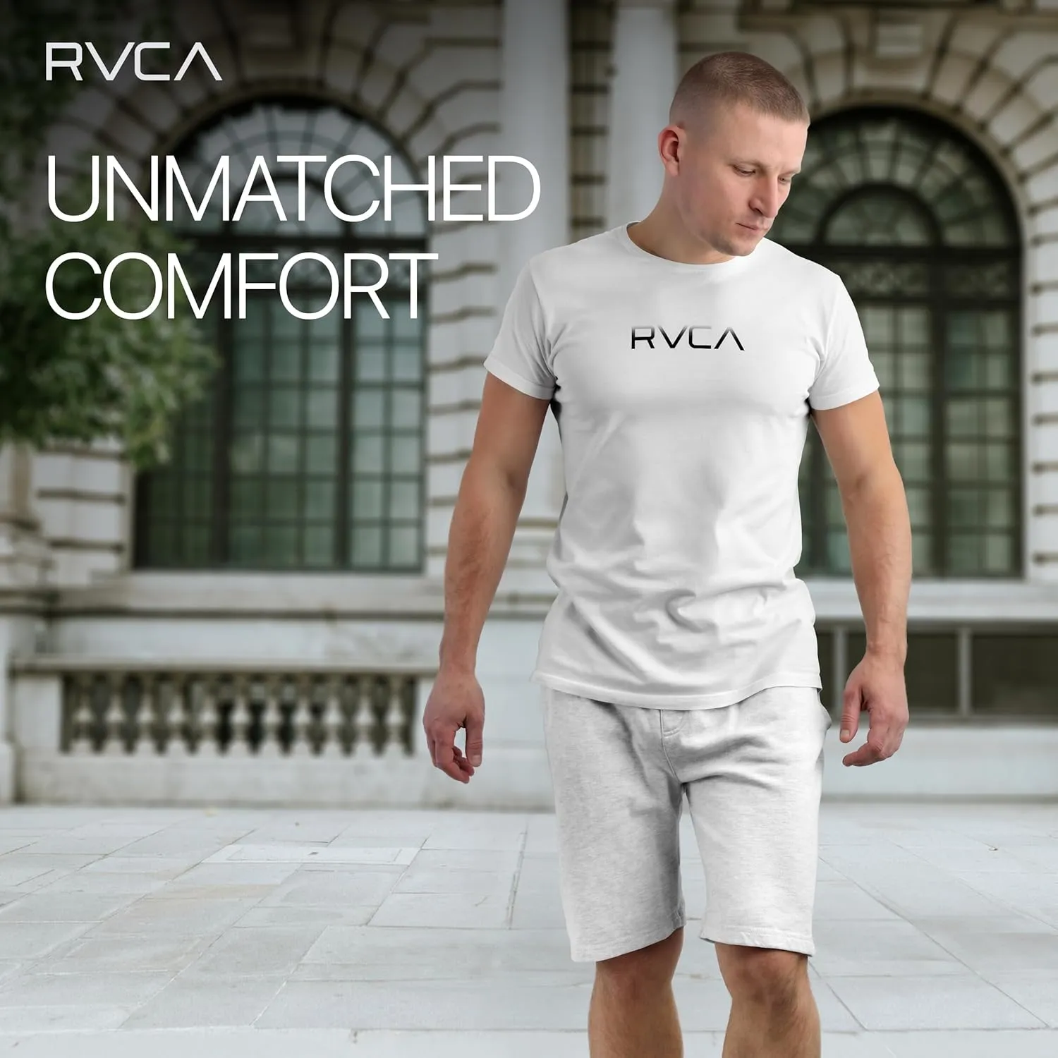 RVCA Mens Short Sleeve Lightweight Lounge Crew Tee Loungewear Crew Neck