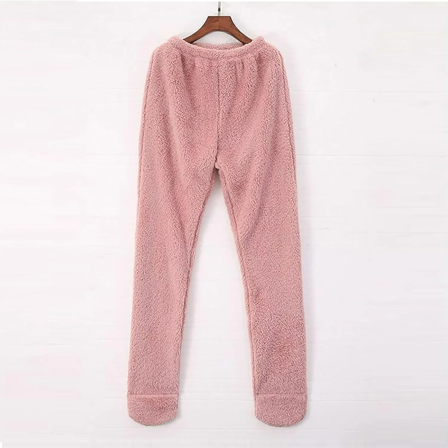 Sherpa Fleece Lounge Pants for Women Fuzzy Warm Thermal Bottoms Comfy Winter Plush Pajama Pants Oversized Pants