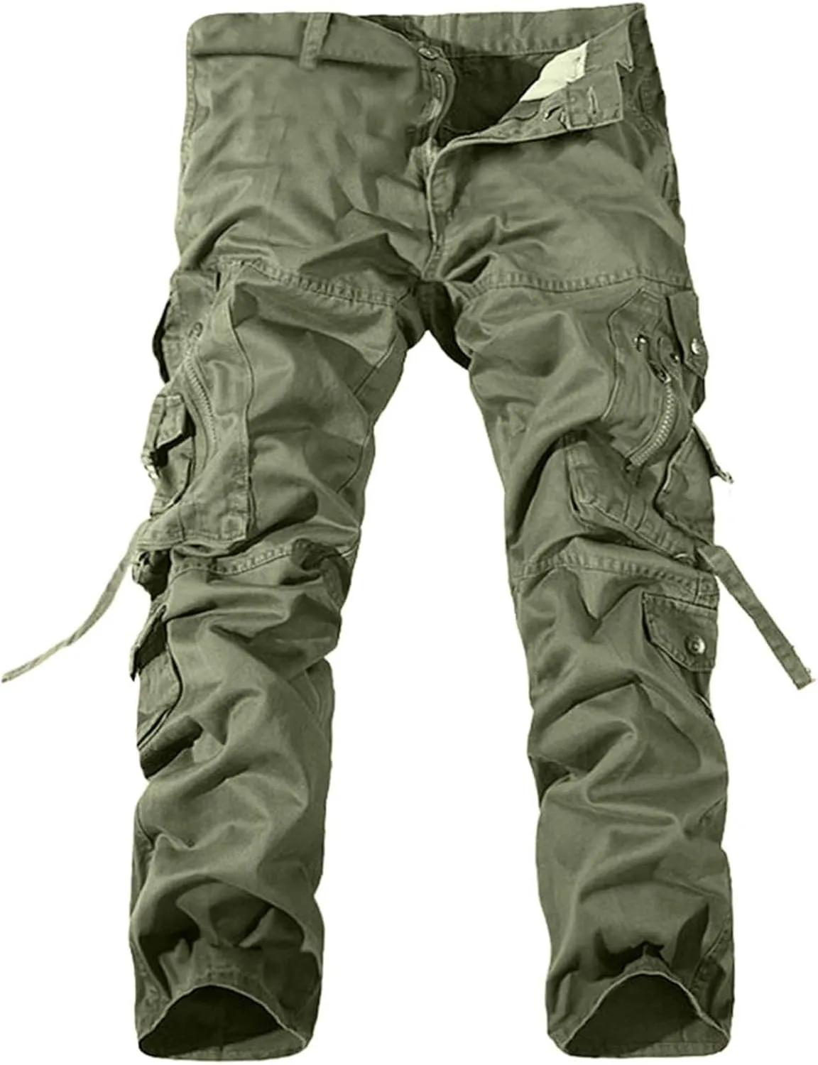 Sports Trousers Stretch Elastic Waist Gym Running Pants Cargo Hiking Pants Lightweight Sports Jogger Sweatpants Drawstring Pants Outdoor Fishing Trousers with Pocket Men's ZXUS0215-SALE1685 Green