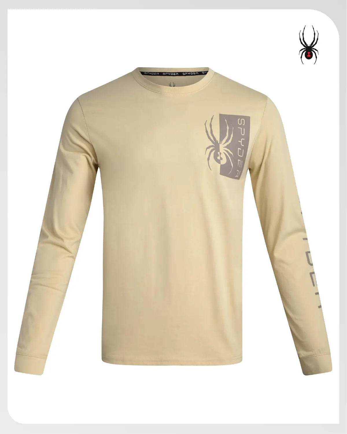 Spyder Men's Long Sleeve Tee Shirts - Mountain Top Printed Crewneck Graphic Tee - Casual Long Sleeve Shirts for Men (S-XXL)