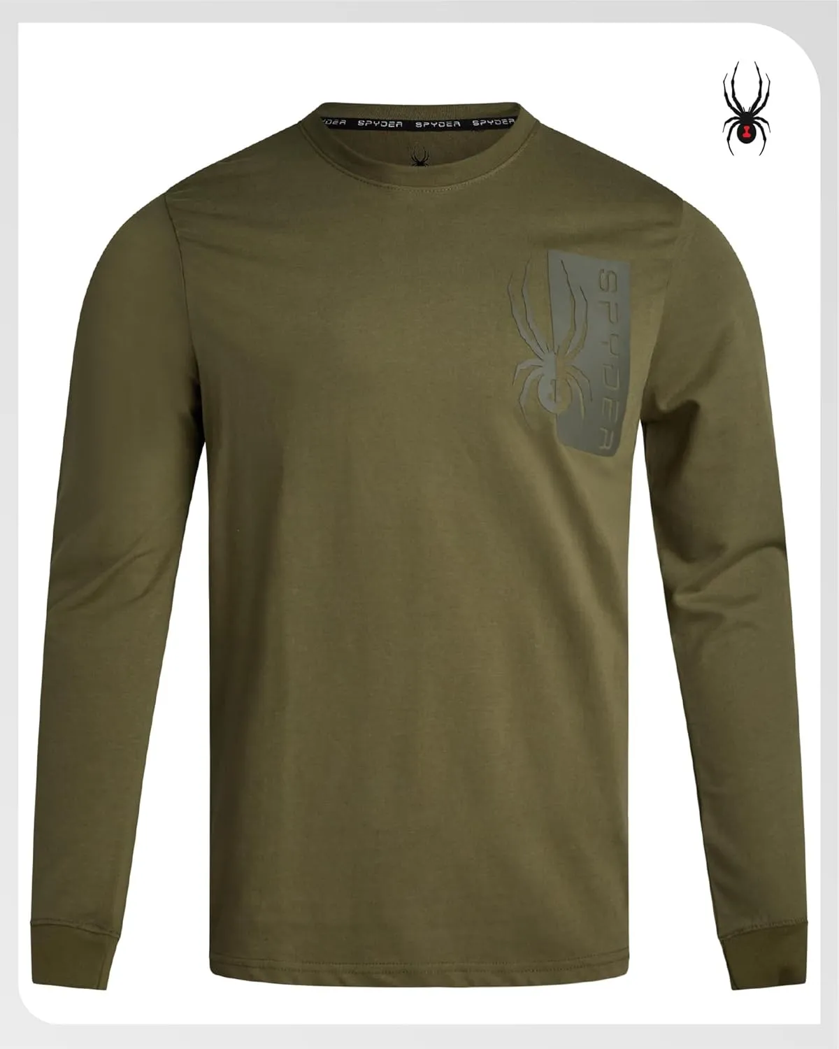 Spyder Men's Long Sleeve Tee Shirts - Mountain Top Printed Crewneck Graphic Tee - Casual Long Sleeve Shirts for Men (S-XXL)
