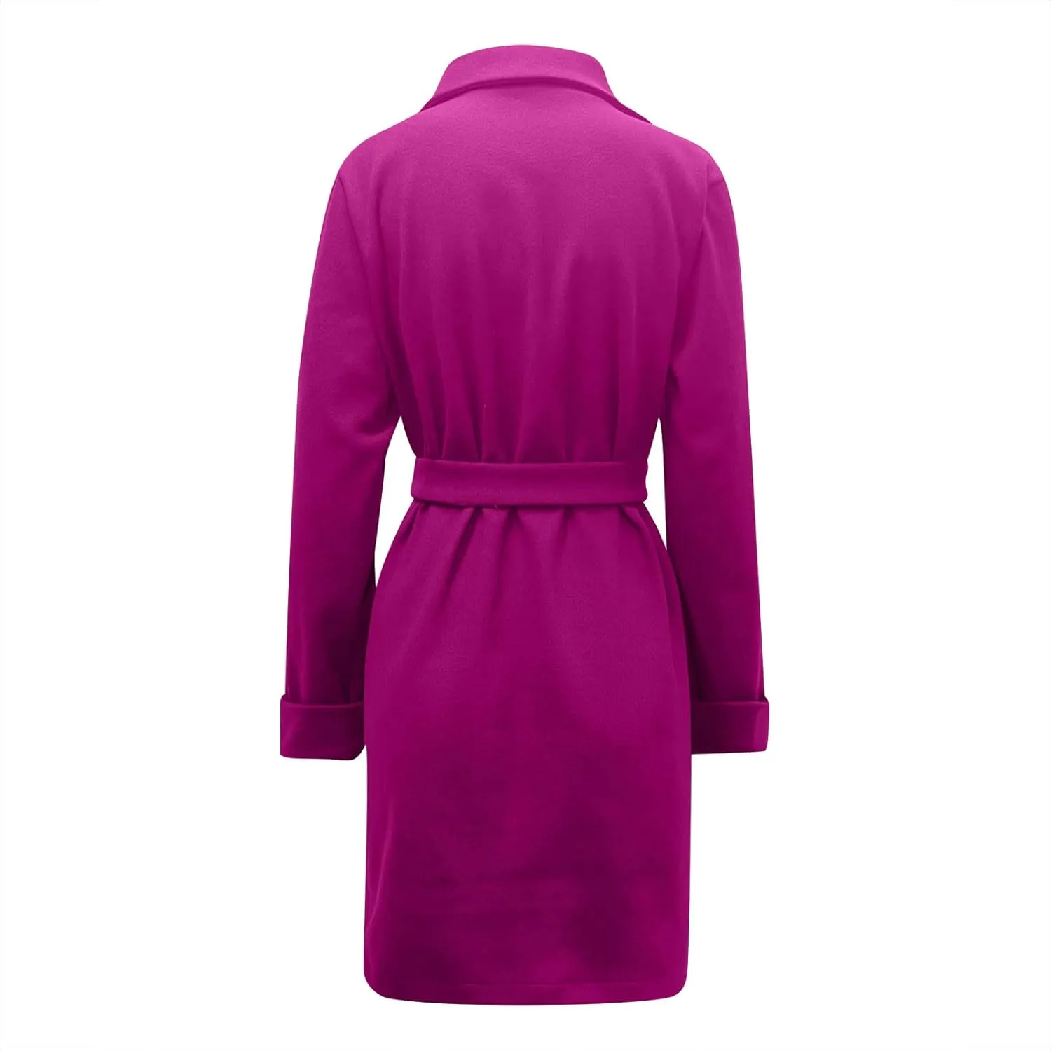 STYESH Womens Wrap Coats with Belt 2023 Fashion Overcoats Notched Lapel Trench Coats Winter Pea Coats Outerwear with Pockets