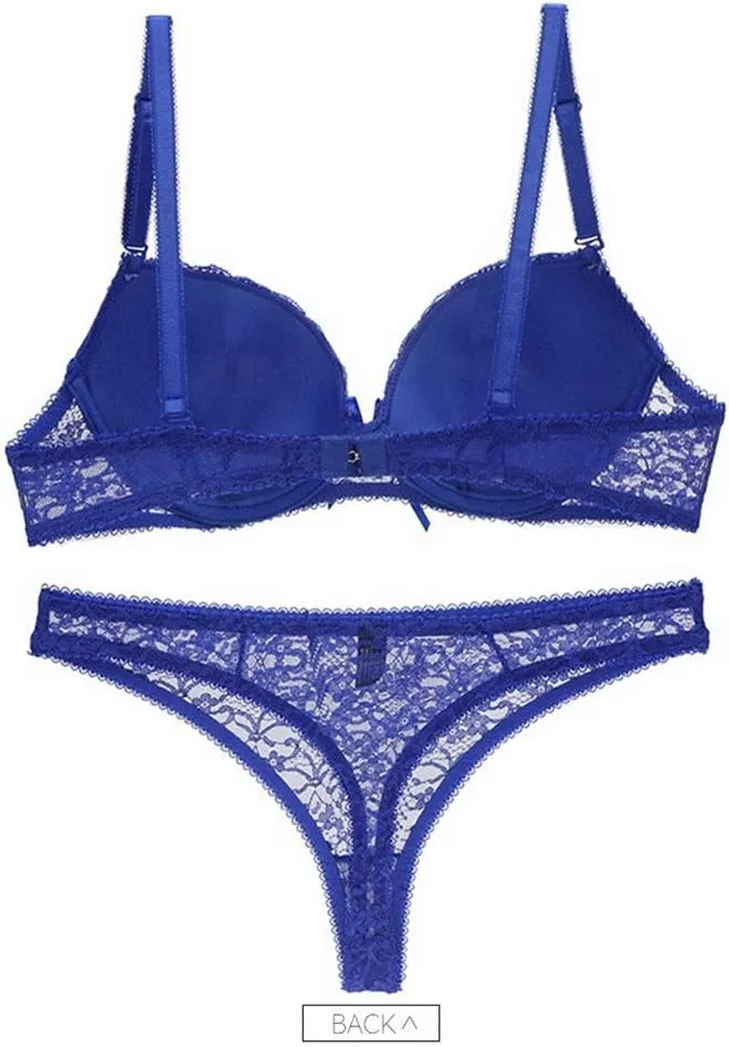 Swbreety Women's Lingerie Sexy Push up Lace Bra Underwear Bikini Panties Set