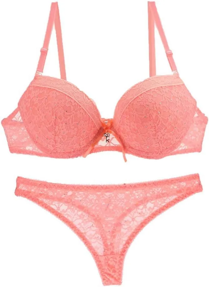 Swbreety Women's Lingerie Sexy Push up Lace Bra Underwear Bikini Panties Set