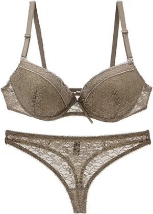 Swbreety Women's Lingerie Sexy Push up Lace Bra Underwear Bikini Panties Set