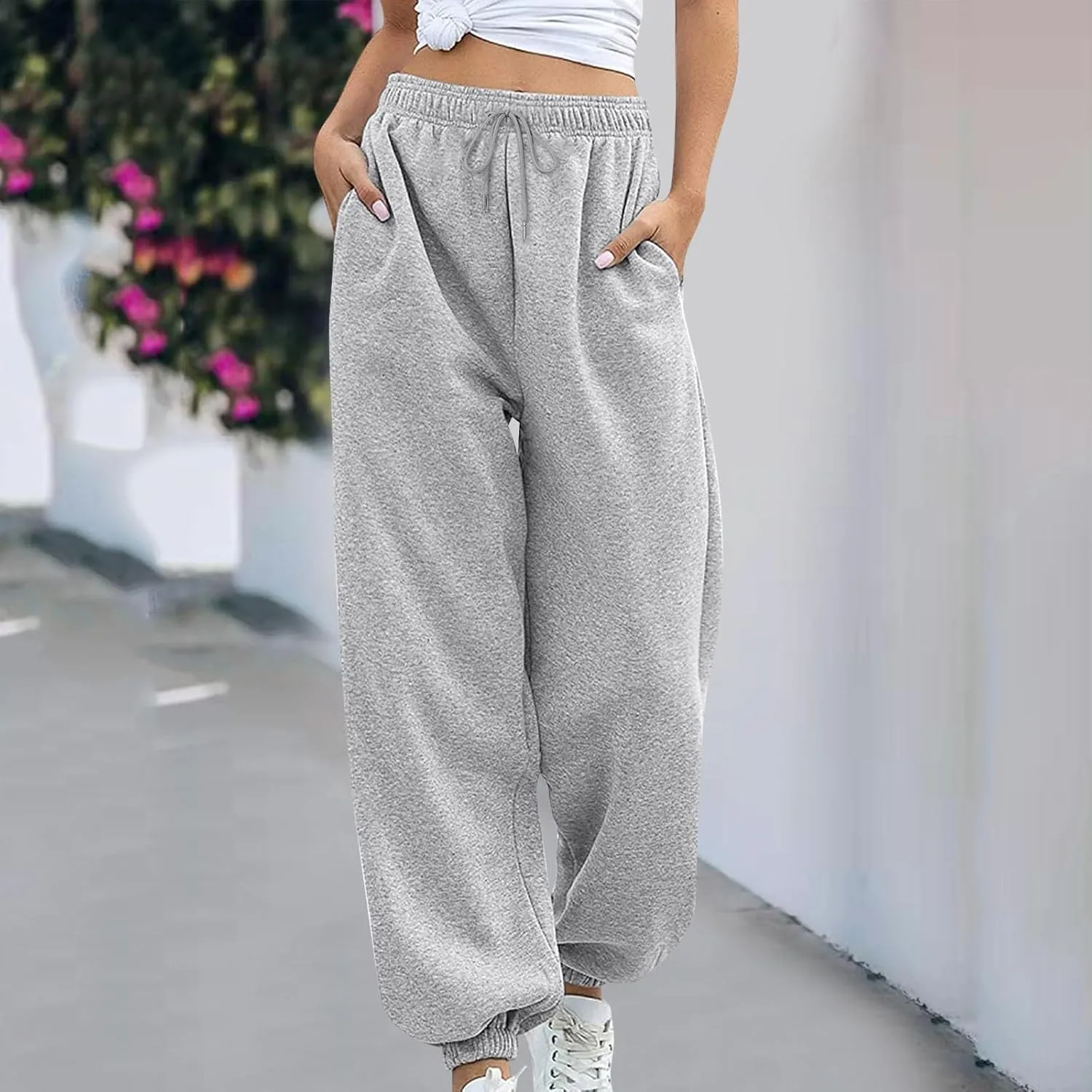 Sweatpants for Women 2024 Loose Fit Sport Yoga Pants Trendy Casual Wide Leg Pants Stylish Running Lounge Pant Trousers