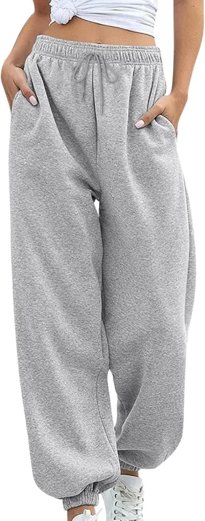 Sweatpants for Women 2024 Loose Fit Sport Yoga Pants Trendy Casual Wide Leg Pants Stylish Running Lounge Pant Trousers