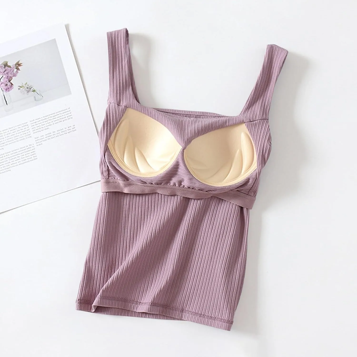 Tank Top for Women Summer Square Neck Tank Tops Workout Solid Color Camisole Sleeveless Clothes 2025