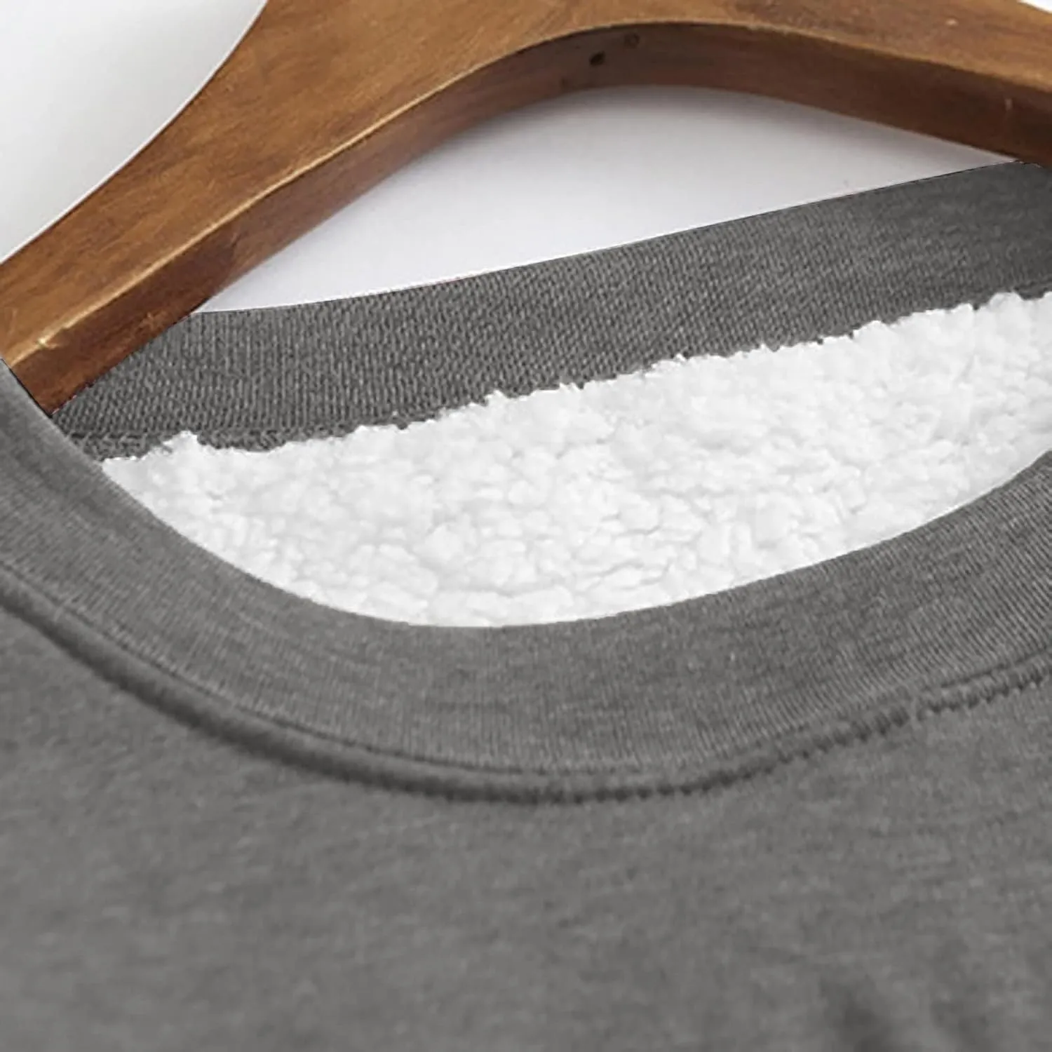 Thermal Underwear for Women Warm Sherpa Lined Fleece Crewneck Sweatshirt Fuzzy Long Sleeve Pullover Loungewear Tops