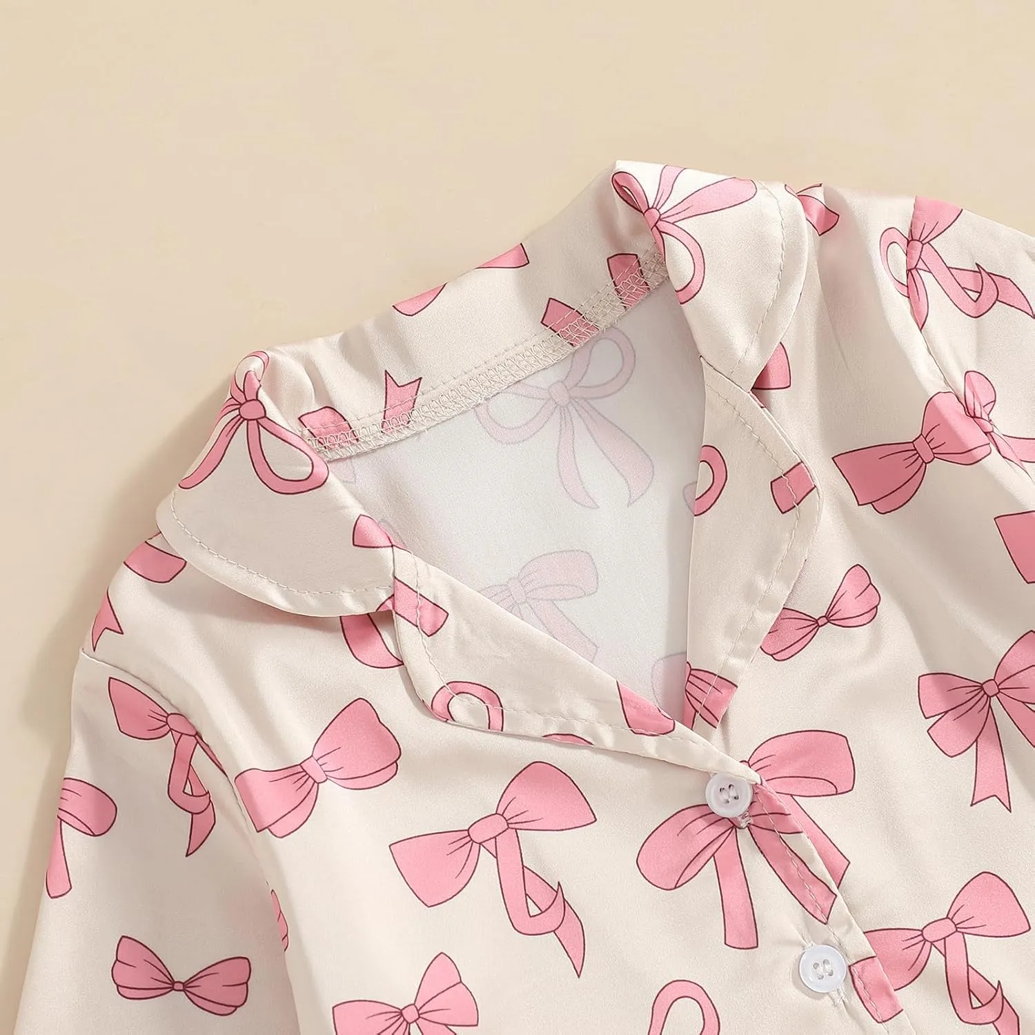 Toddler Girl Pjs Christmas Pajamas For Toddler Girls Little Kids Long Sleeve Sleepwear Button Down Satin Pajama Set