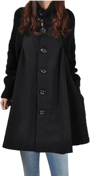 Trench Coat for Women Winter Long Wool Blend Pea Coat Casual Notched Lapel Collar Oversized Dress Coats Jacket