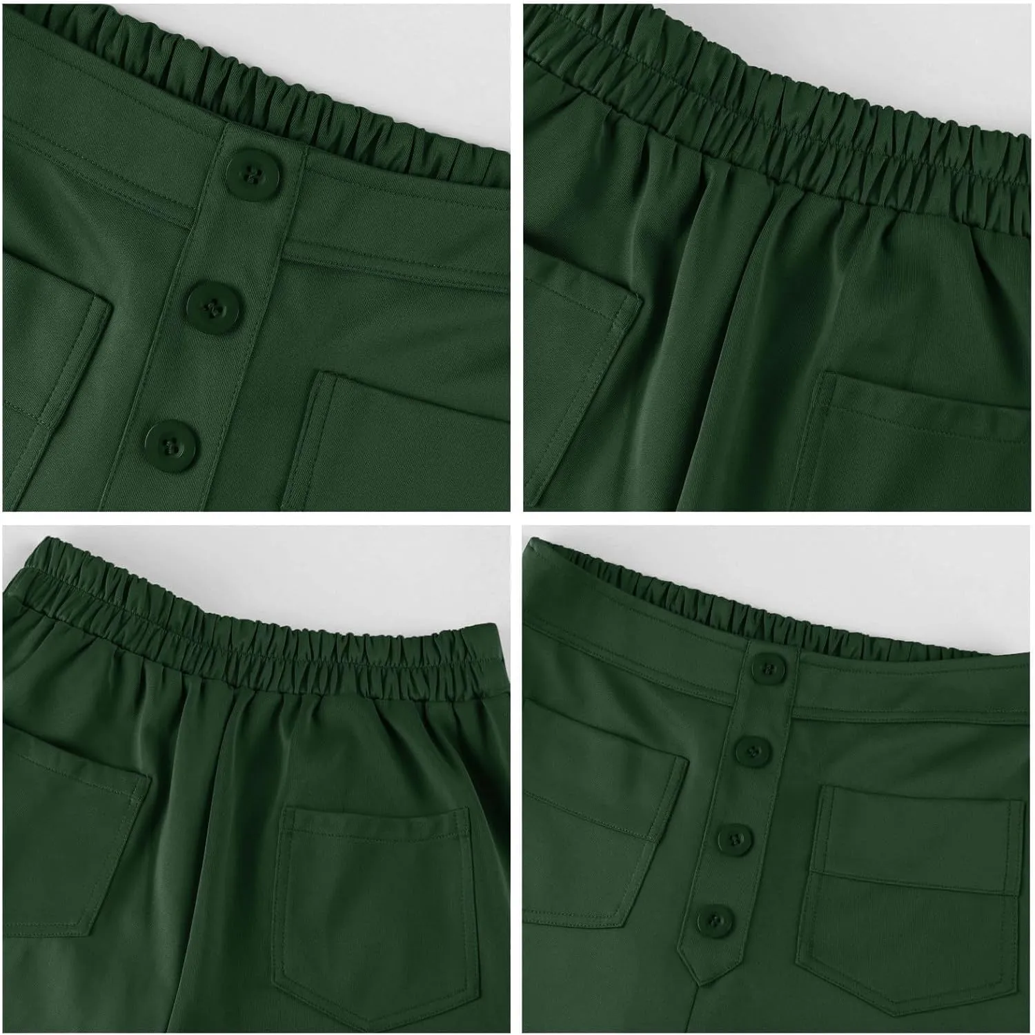 Trousers Pants for Women Women's Casual Straight Leg Pants High Waisted Button Down Stretchy Business Work Trousers