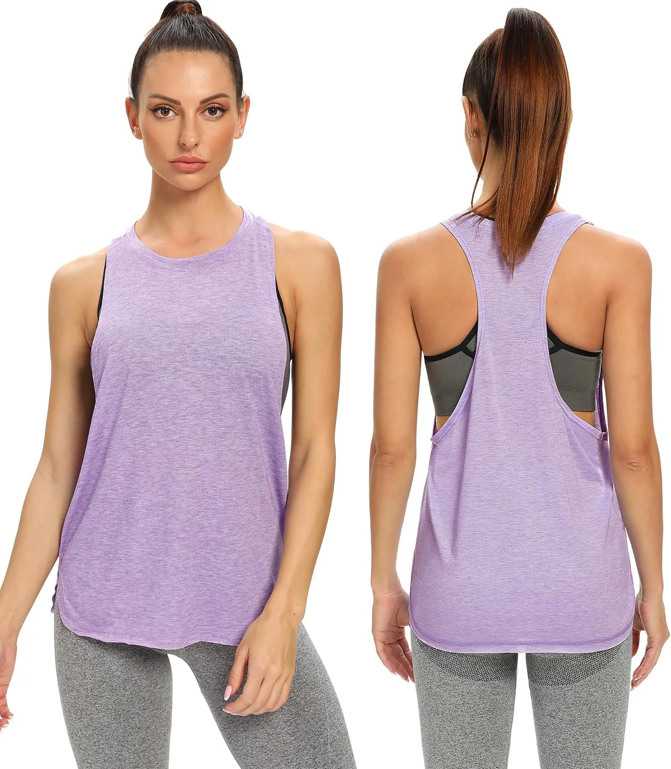 Ullnoy Workout Tank Tops for Women Running Muscle Tanks Sleeveless Loose Fit Gym Yoga Sport Shirts 3-5 Pack