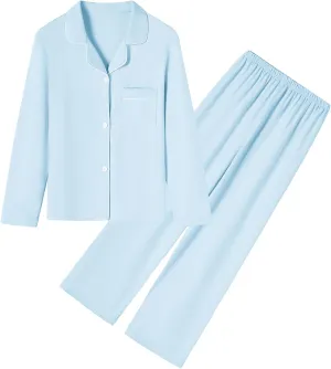 Umeyda Girls Modal Pajamas Set Soft Long Sleeve 2 Pieces Button Down Pjs
