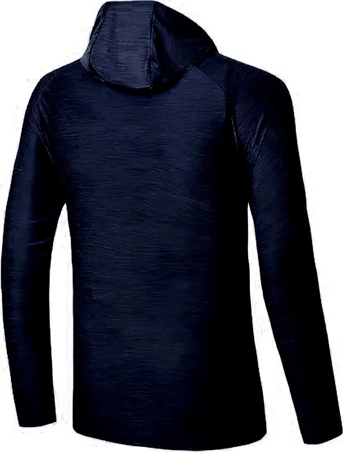 UPF 50  Fishing Shirts for Men Solid Long Sleeve UV Sun Protection Rash Guard Quick Dry Sun Hoodie with Neck Gaiter