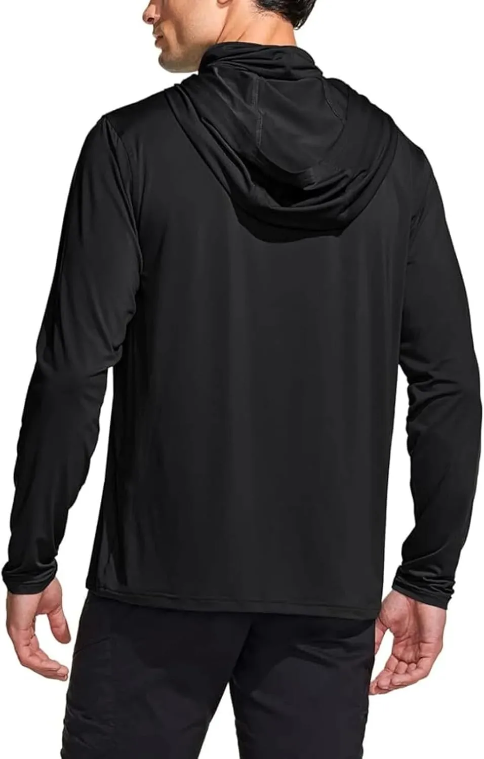UPF 50  Fishing Shirts for Men Solid Long Sleeve UV Sun Protection Rash Guard Quick Dry Sun Hoodie with Neck Gaiter
