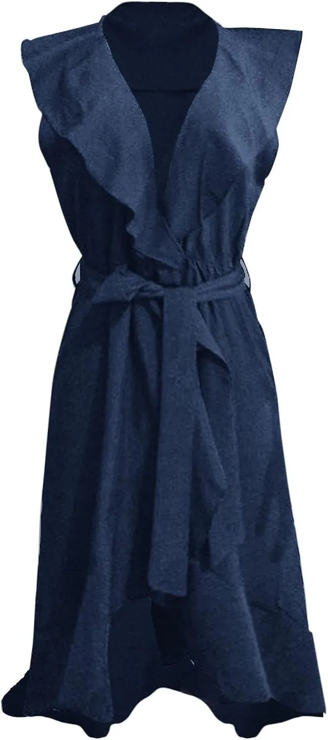 Wedding Guest Dresses for Women 2025 Gowns Evening Party Cocktail Dress Long Split Elegant V Neck Wrap Ruffle Guest Dresses