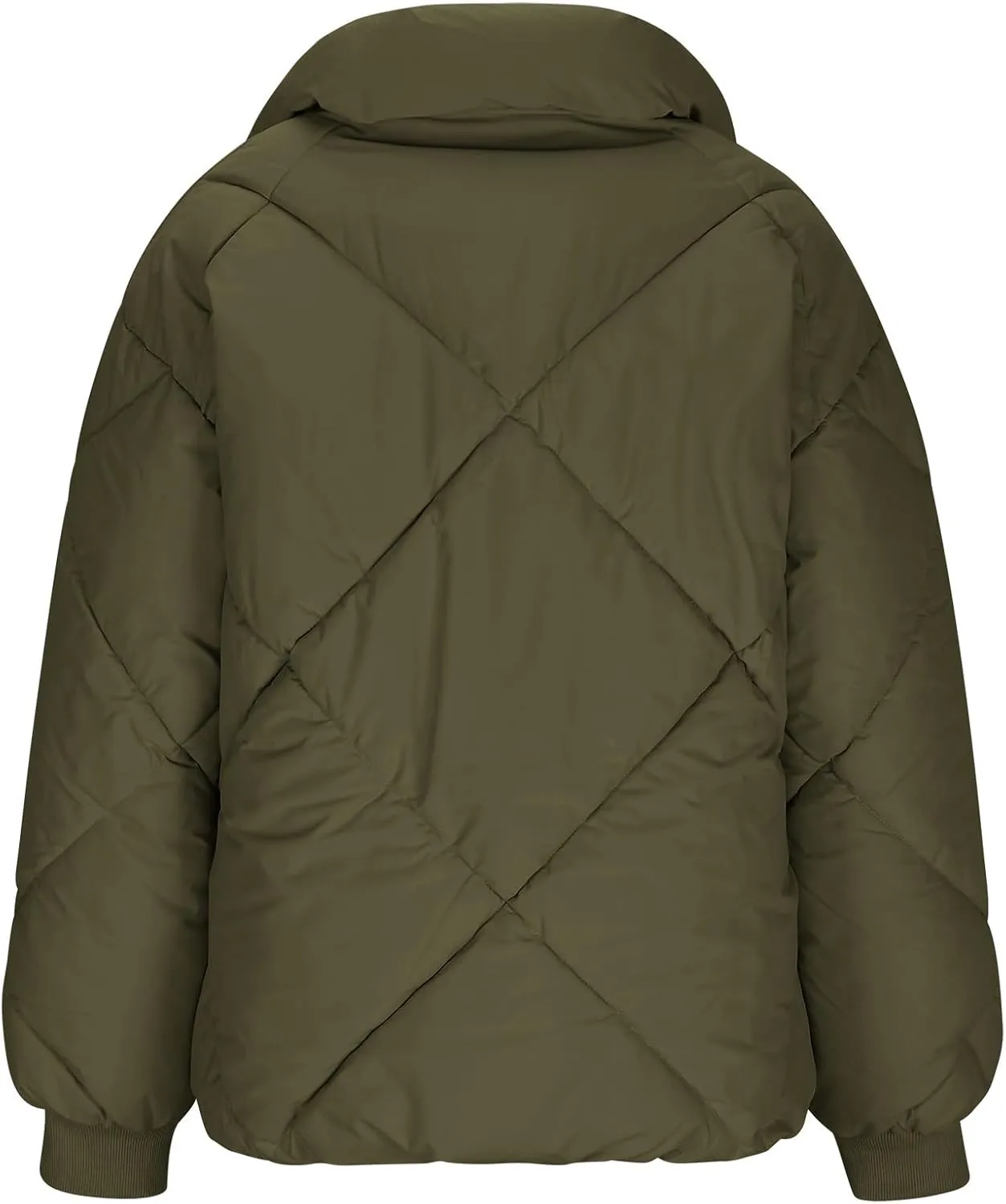 Winter Coats for Women Long Sleeve Zip Up Quilted Jackets Loose Fit Puffer Jacket Warm Outwear with Pockets