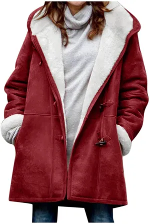 Winter Coats for Women Plus Size Fleece Lined Jackets Oversized Hooded Parka Peacoats Winter Warm Outerwear