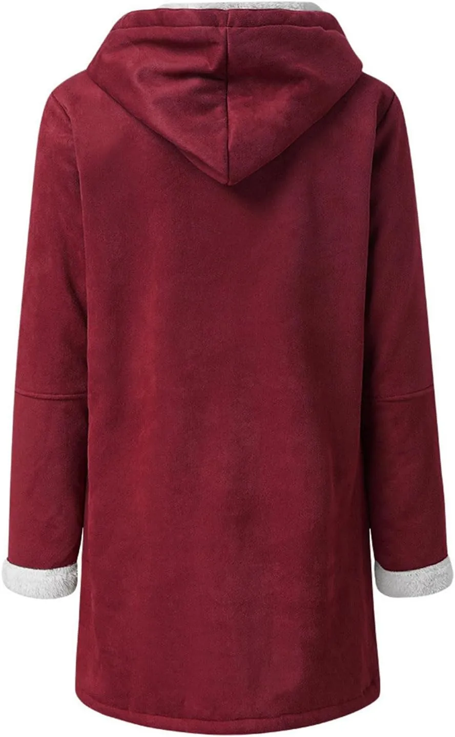 Winter Coats for Women Plus Size Fleece Lined Jackets Oversized Hooded Parka Peacoats Winter Warm Outerwear