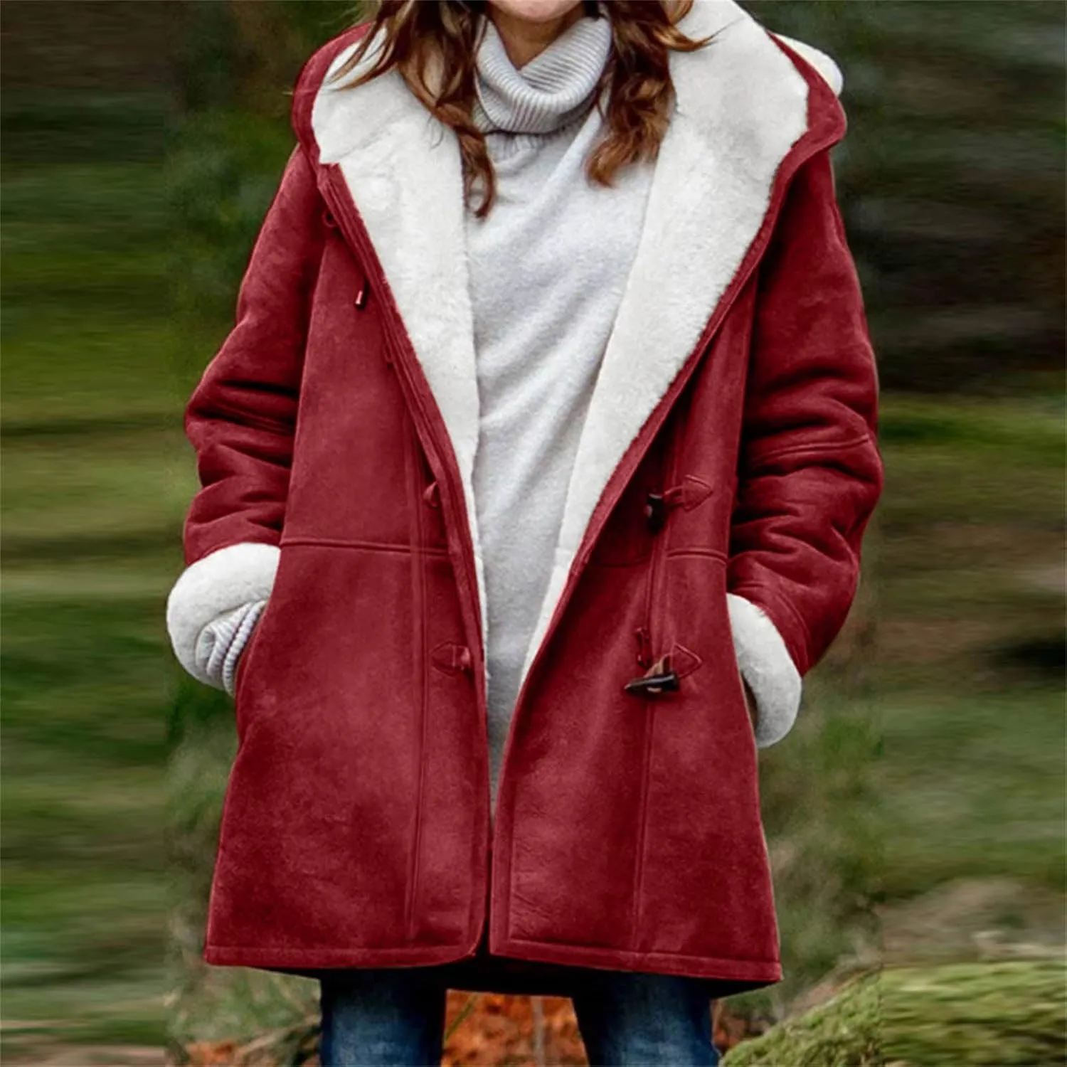 Winter Coats for Women Plus Size Fleece Lined Jackets Oversized Hooded Parka Peacoats Winter Warm Outerwear