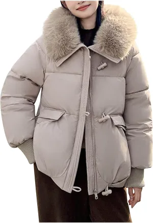 Winter Coats For Women With Hood Fleece Lined Thicken Warm Puffer Parkas Button Down Jacket Trendy Outfits Clothes