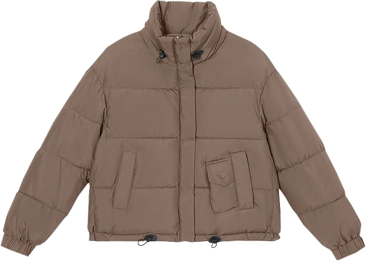 Winter Cropped Puffer Coat Women Stand Collar Slim Fit Thermal Short Overcoat 2024 Fashion Solid Color Warm Down Coat