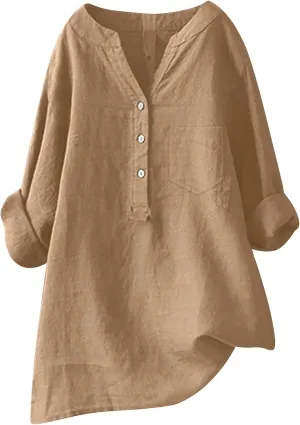 Women Button Up Shirt Plain Short Sleeve Linen Summer Casual Dress Blouse Tops Loose Tee Shirts
