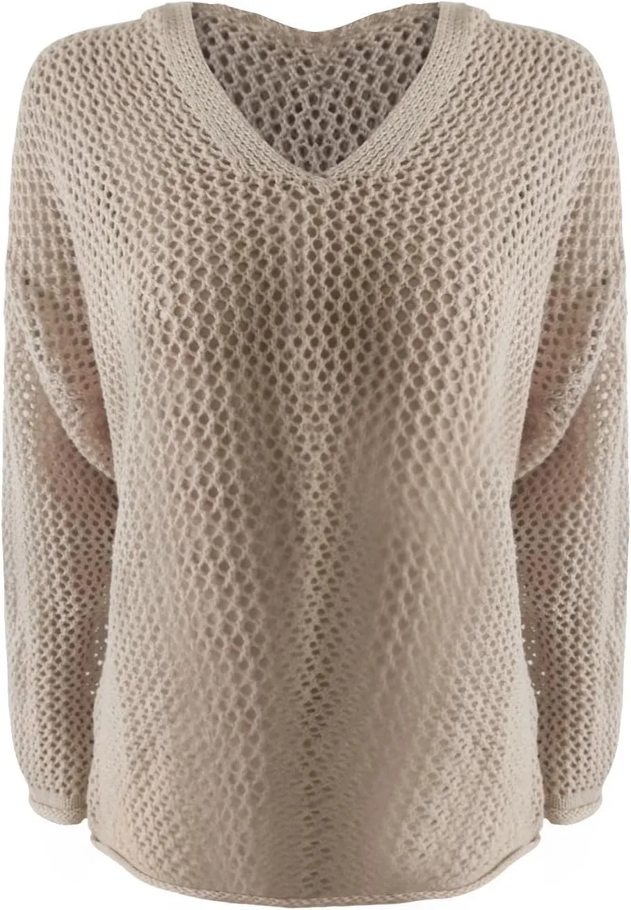 Women Cut Out Knitted V Neck Hoodies Loose Fit Crochet Hollow Out Cover Up Tops Sweater Casual Pullover Hooded Shirts