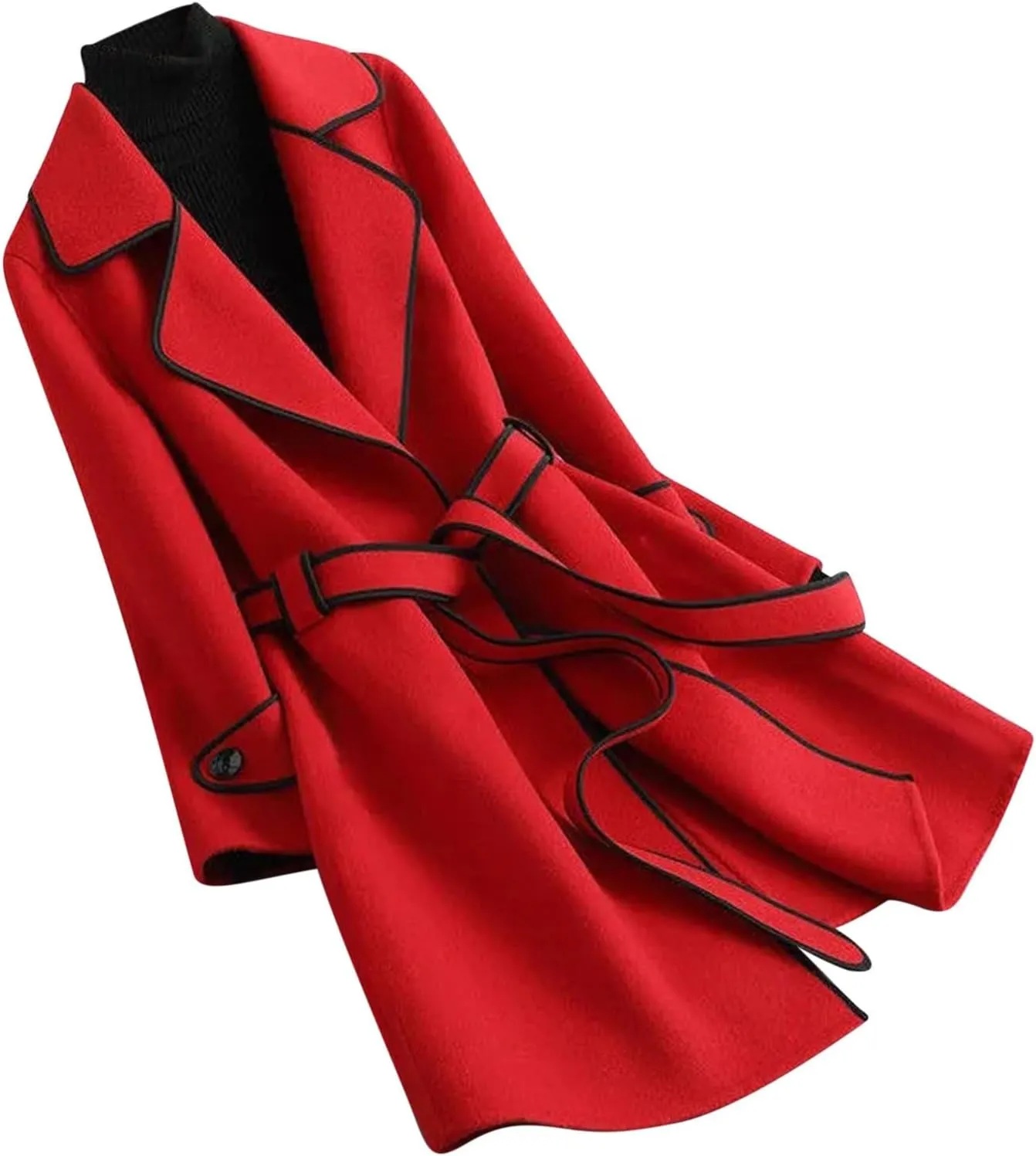 Women Fashion Trench Coat Lady Warm Winter Jackets Open Front Cardigan Long Windbreaker Parka Coats Outwear
